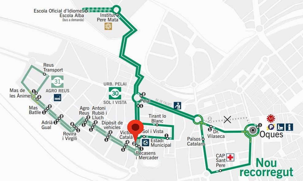 Planol del recorregut del bus urba